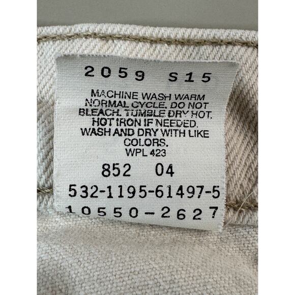 Vintage 1995 Levi’s Womens 550 Relaxed Fit Tapered Leg Sz 13 M White Made in USA - Picture 8 of 16